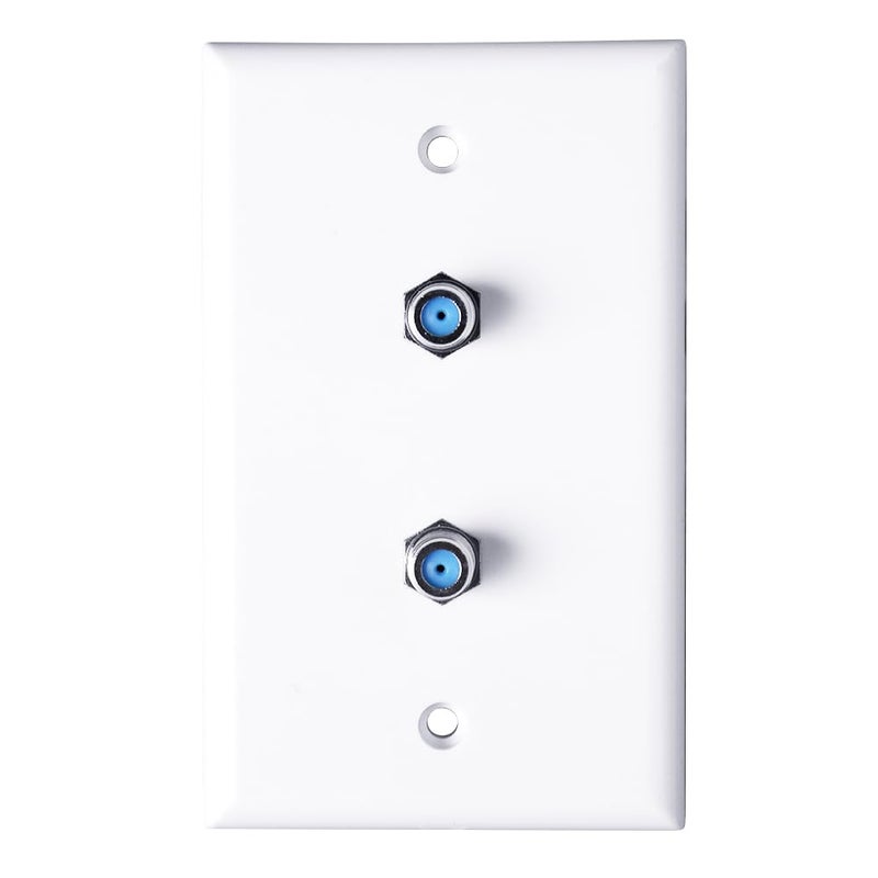 Skywalker Single-Gang Wall Plate with Dual 3.0 GHz F-81 Connector (White) - Image 1